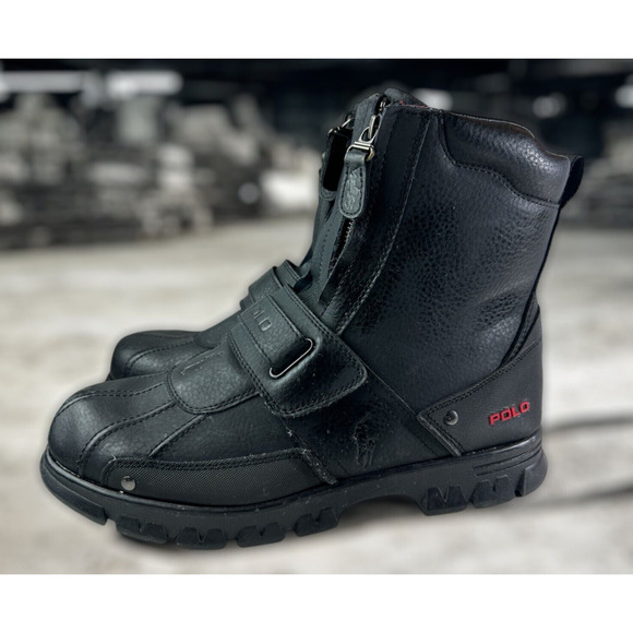Ralph Lauren Other - Polo by Ralph Lauren Black Leather Darrance II Zip Combat Boots Men's Size 11 D